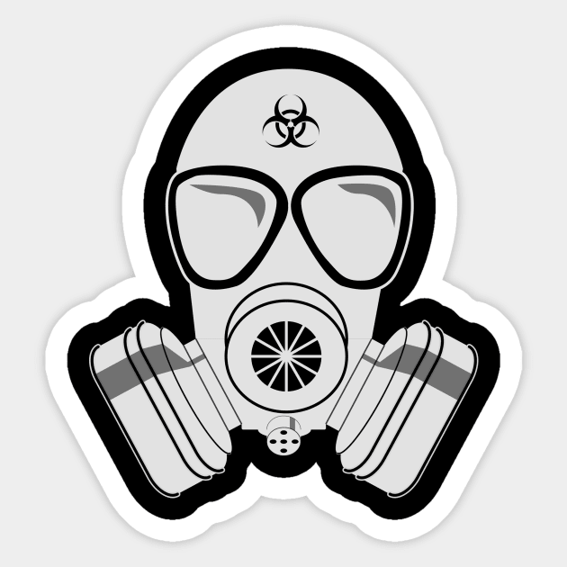 White gas mask Sticker by MissMorty2